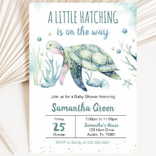 Boy Turtle Baby Shower Invitation