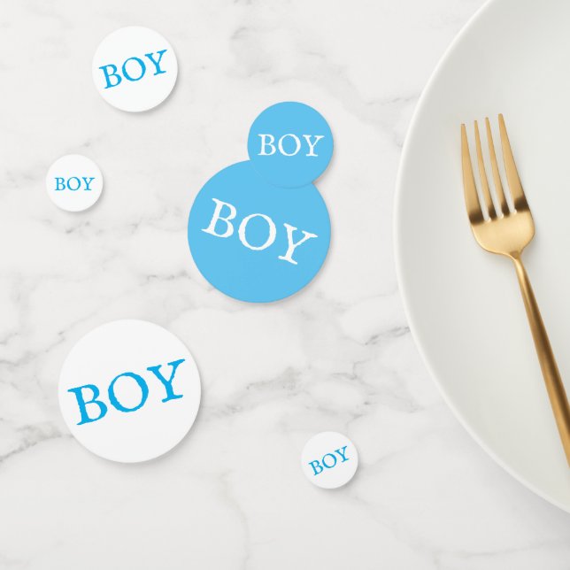 Boy Typography Blue Baby Boy Baby Shower Confetti (Group)