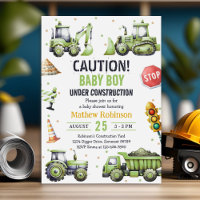 Boy Under Construction Baby Shower