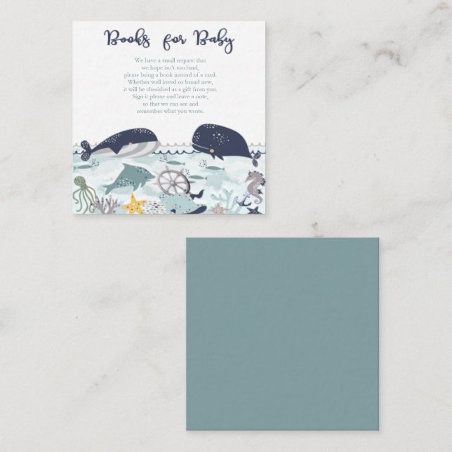 Boy Under the Sea Baby Shower Books for Baby Enclosure Card (Front/Back)