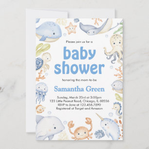 Boy Under the Sea Baby Shower Invitation