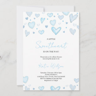 Boy Valentine Baby Shower Invitation
