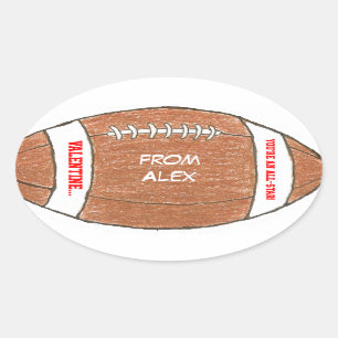Boy valentine - football sticker with name