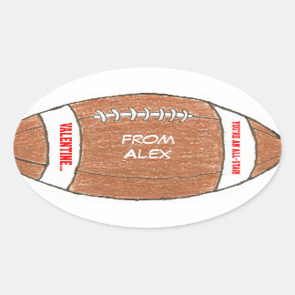 Boy valentine - football sticker with name
