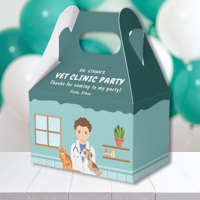 Boy Veterinarian Animal Clinic Birthday Thank You Favour Box (Creator Uploaded)