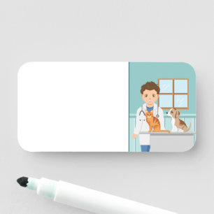 Boy Veterinarian For Kids' Pretend Play Activity Name Tag