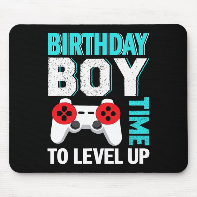 Boy Video Game Birthday Party  Mouse Mat (Front)