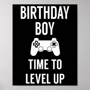 Boy Video Game Birthday Party Poster