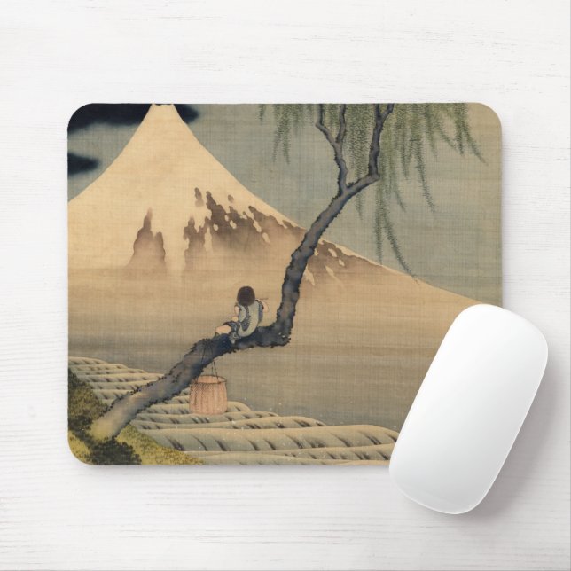 Boy Viewing Mount Fuji, 1898 by Katsushika Hokusai Mouse Mat (With Mouse)