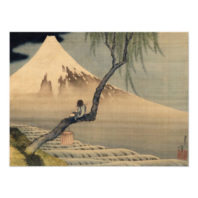 Boy Viewing Mount Fuji by Katsushika Hokusai Photo Print (Front)