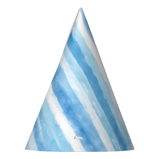 Boy Vintage Blue Kitten Birthday Party Hat (Left)