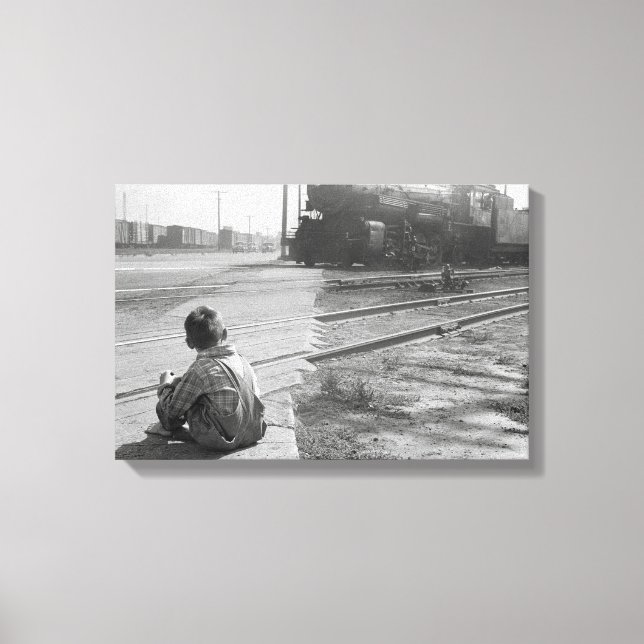 Boy Watching Trains, 1939 Canvas Print (Front)