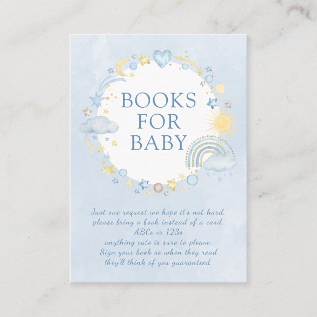 Boy Watercolor Rainbow Books for Baby Enclosure Card (Front)