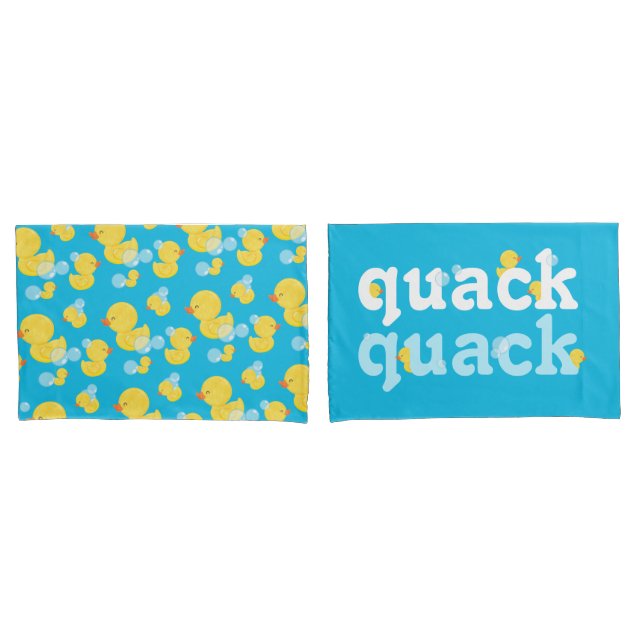 Boy Watercolor Rubber Duck Pillowcase Set (Front-Set)