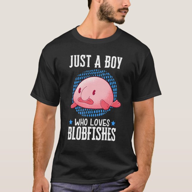 Boy Who Loves Blobfishes Meme Ugly Blob Fish T-Shirt (Front)