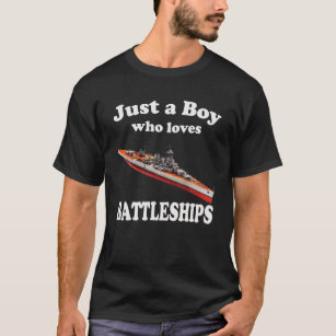 Boy Who Loves British Battleship HMS Hood WW2 Batt T-Shirt