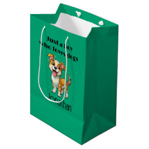 Boy Who Loves Dogs Design Gift Bag