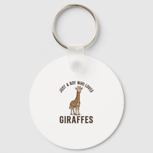 Boy Who Loves Giraffes Vintage Engraving Shirt_1 Key Ring