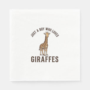 Boy Who Loves Giraffes Vintage Engraving Shirt_1 Napkin