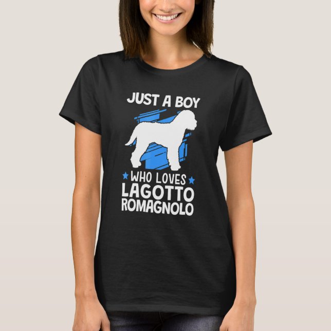 Boy Who Loves Lagotto Romagnolo Truffle Dog Lagott T-Shirt (Front)