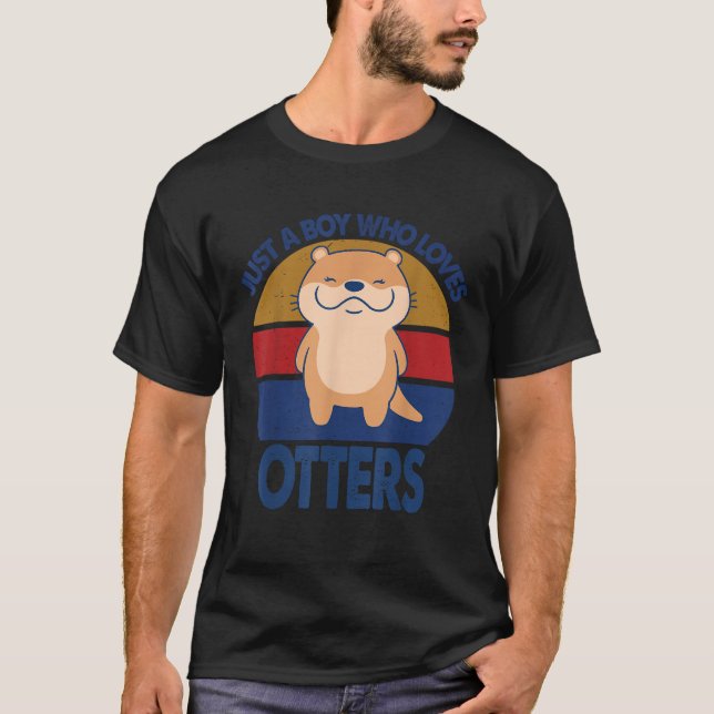 Boy Who Loves Otters Kids Boys Toddler Gifts Sea O T-Shirt (Front)