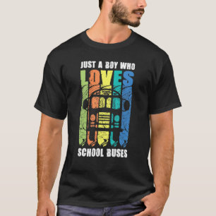 Boy Who Loves School Bus Driver Public Transport P T-Shirt