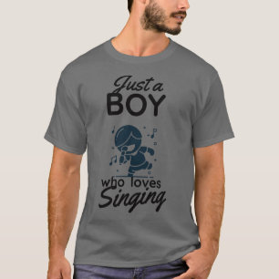 Boy Who Loves Singing Karaoke Singer Music T-Shirt