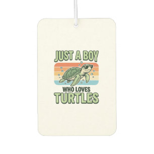 Boy Who Loves Turtles Vintage Engraving Design_1 Car Air Freshener