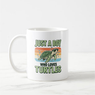 Boy Who Loves Turtles Vintage Engraving Design_1 Coffee Mug