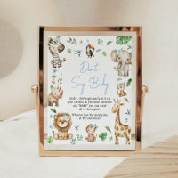Boy Wild One Safari Baby Shower Don't Say Baby