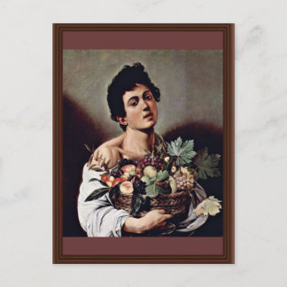 Boy With A Basket Of Fruit By Michelangelo Merisi Postcard