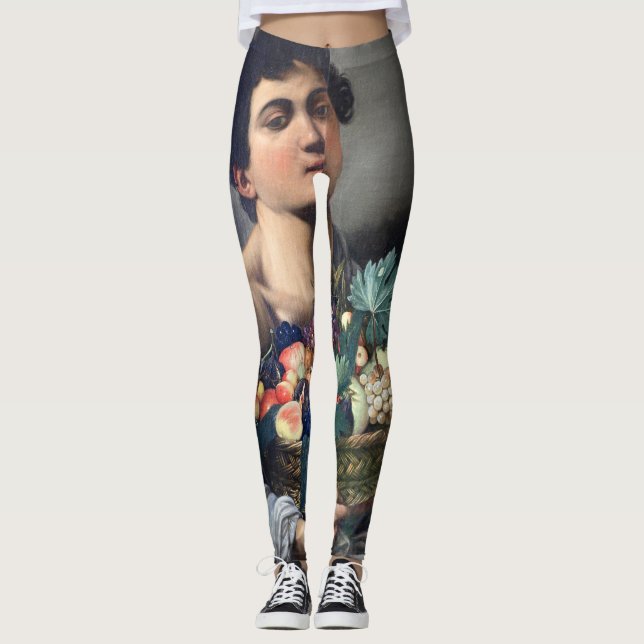 Boy with a Basket of Fruit (Caravaggio) Leggings (Front)