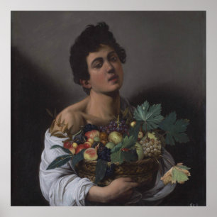 Boy with a Basket of Fruit Poster
