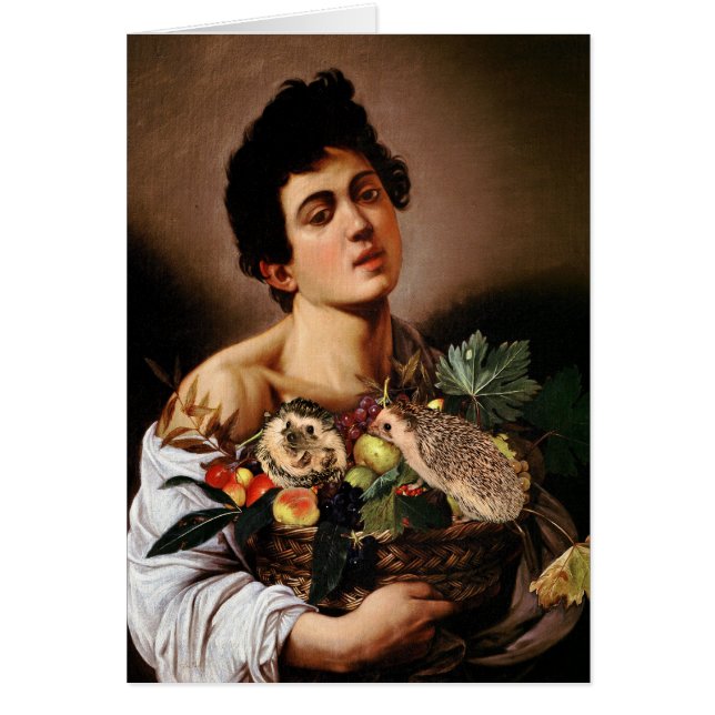 Boy with a Basket of Fruit & Some Hedgehogs (Front)