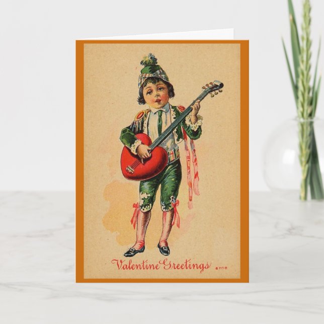 Boy with a Love Guitar Holiday Card (Front)