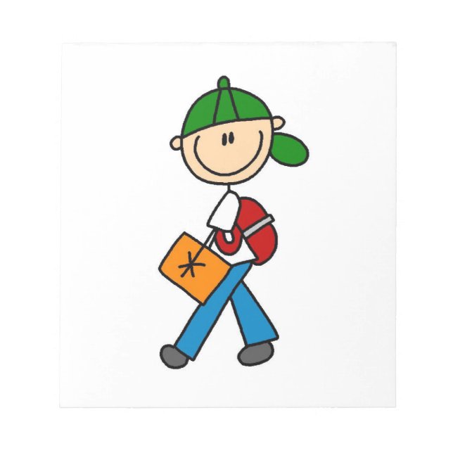 Boy With Backpack Notepad (Front)