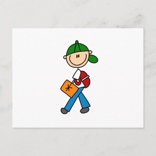 Boy With Backpack Postcard (Front)