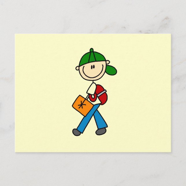Boy With Backpack Postcard (Front)
