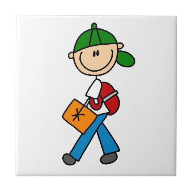 Boy With Backpack Tile (Front)