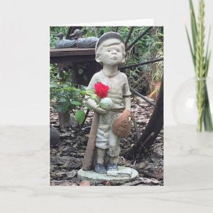 Boy with Baseball thinking of you Card