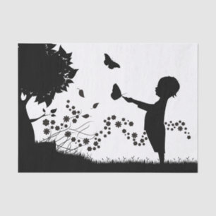 Boy with Butterflies Decoupage Tissue Paper