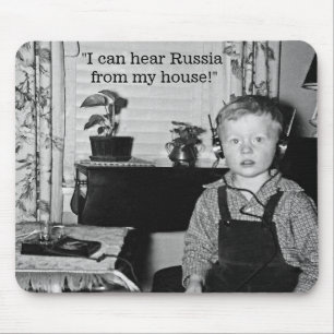 Boy With Crystal Radio Set Humour Mouse Mat
