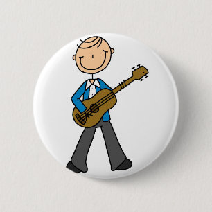 Boy With Guitar Button