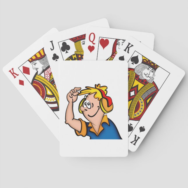 Boy With Headphone Playing Cards (Back)