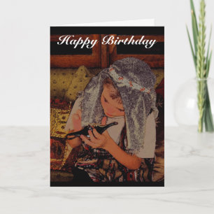 Boy with magic lamp - Birthday card