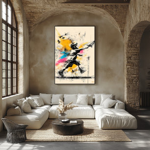 Boy with Paper Plane – Street Art Graffiti Poster