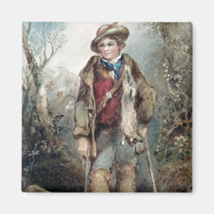 Boy with Rabbits Magnet