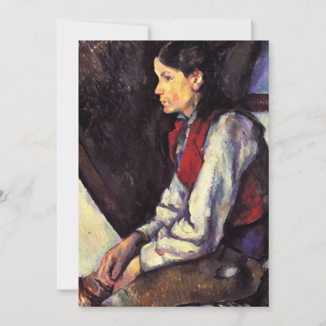 Boy With Red Vest Paul Cezanne painting art Announcement (Front)