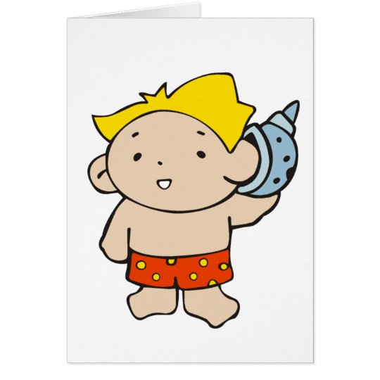 Boy with Seashell Card