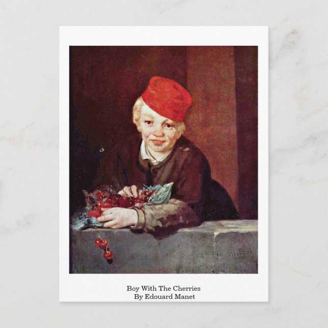 Boy With The Cherries By Edouard Manet Postcard (Front)